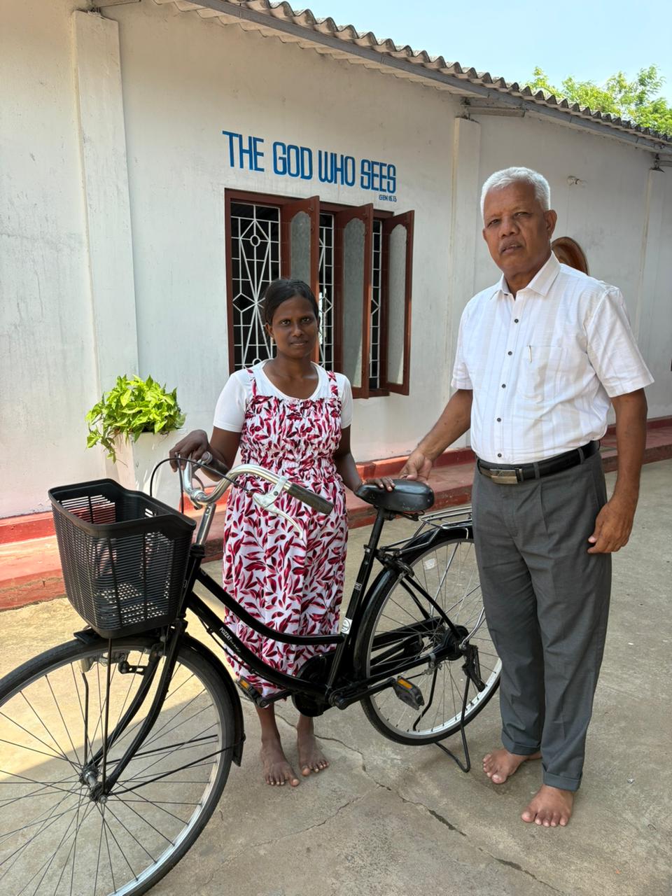 A bicycle handed over to support a family